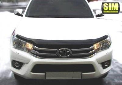 Дефлектор капота (темный) - Toyota Hilux 2015-2024 - Дефлекторы - 