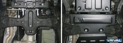 Защита КПП стальная + комплект крепежа RIVAL V 2.0TDI,3.0TDI - Volkswagen Amarok - Защита картера, кпп и топливного бака - 