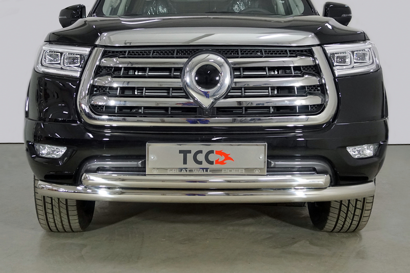 Great Wall / Poer / Защита переднего бампера / Защита передняя нижняя (двойная) 76,1/60,3 мм для Poer