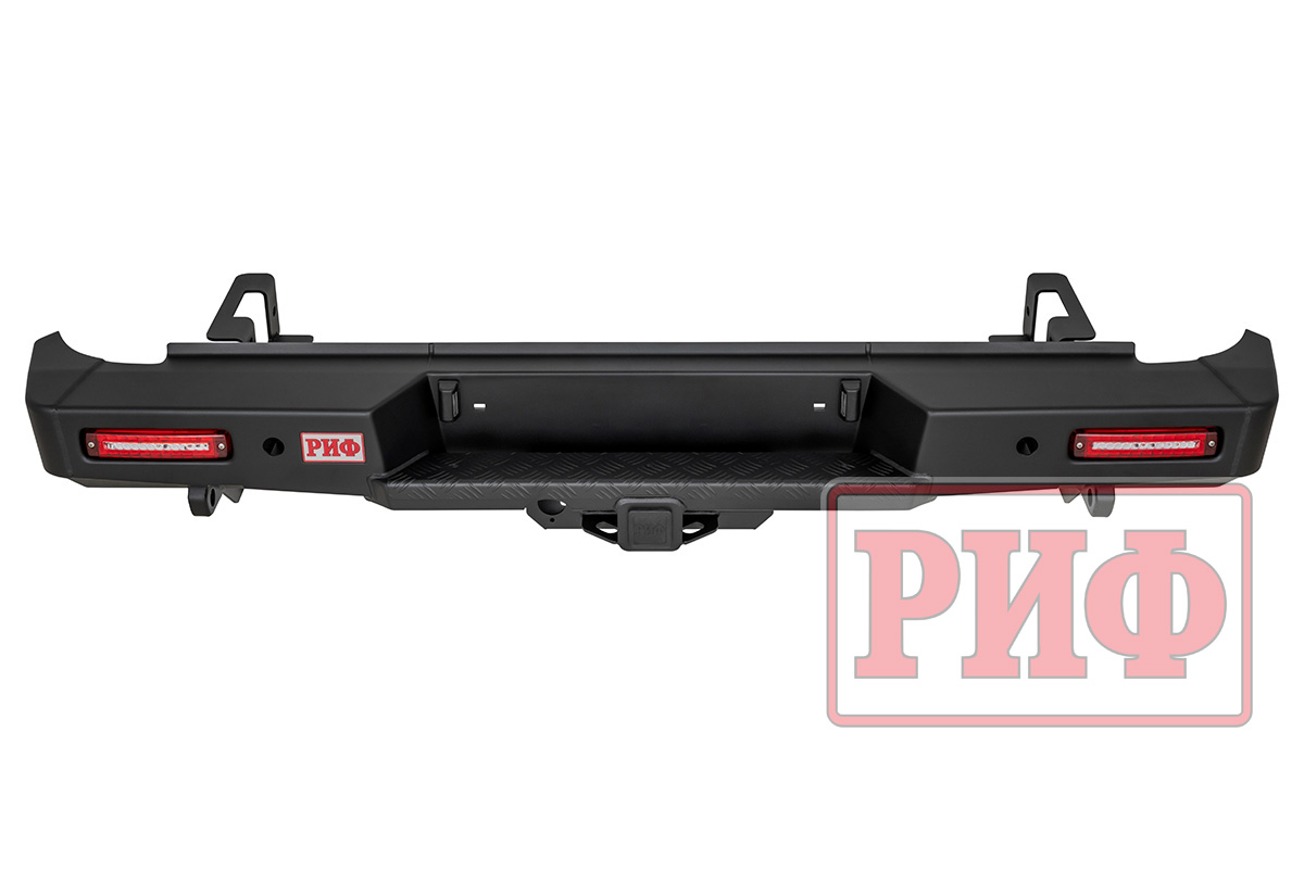 Changan Hunter / Бампер задний / Бампер РИФ силовой задний Changan Hunter Plus с квадратом под фаркоп и фонарями