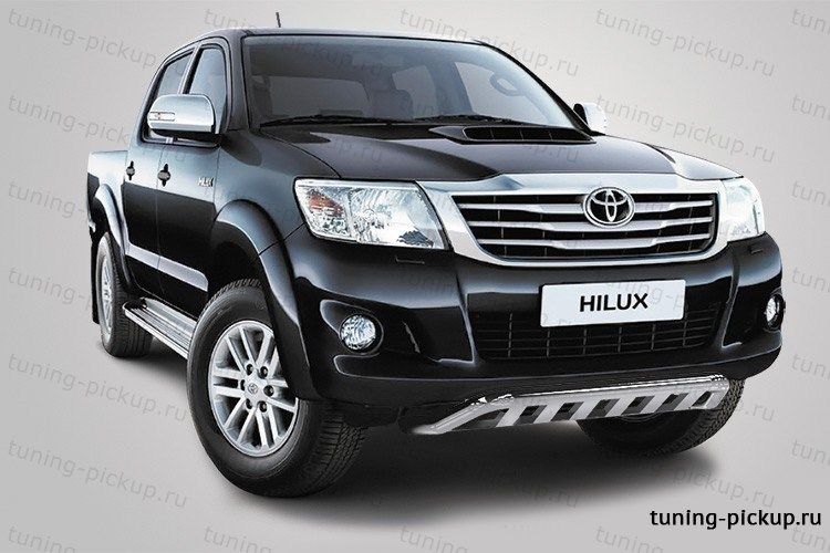 Защита переднего бампера с декоративными элементами d 60 - Toyota Hilux 2011-2015 - Защита переднего бампера - 