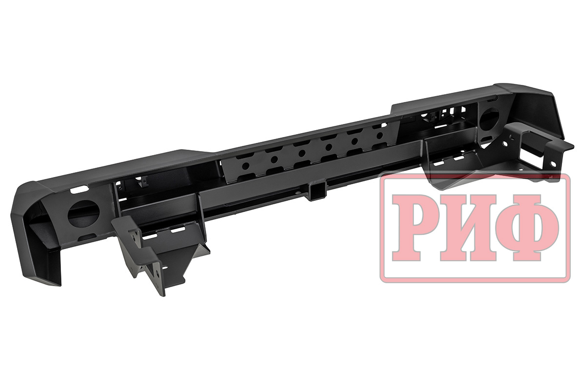 Changan Hunter / Бампер задний / Бампер РИФ силовой задний Changan Hunter Plus с квадратом под фаркоп и фонарями