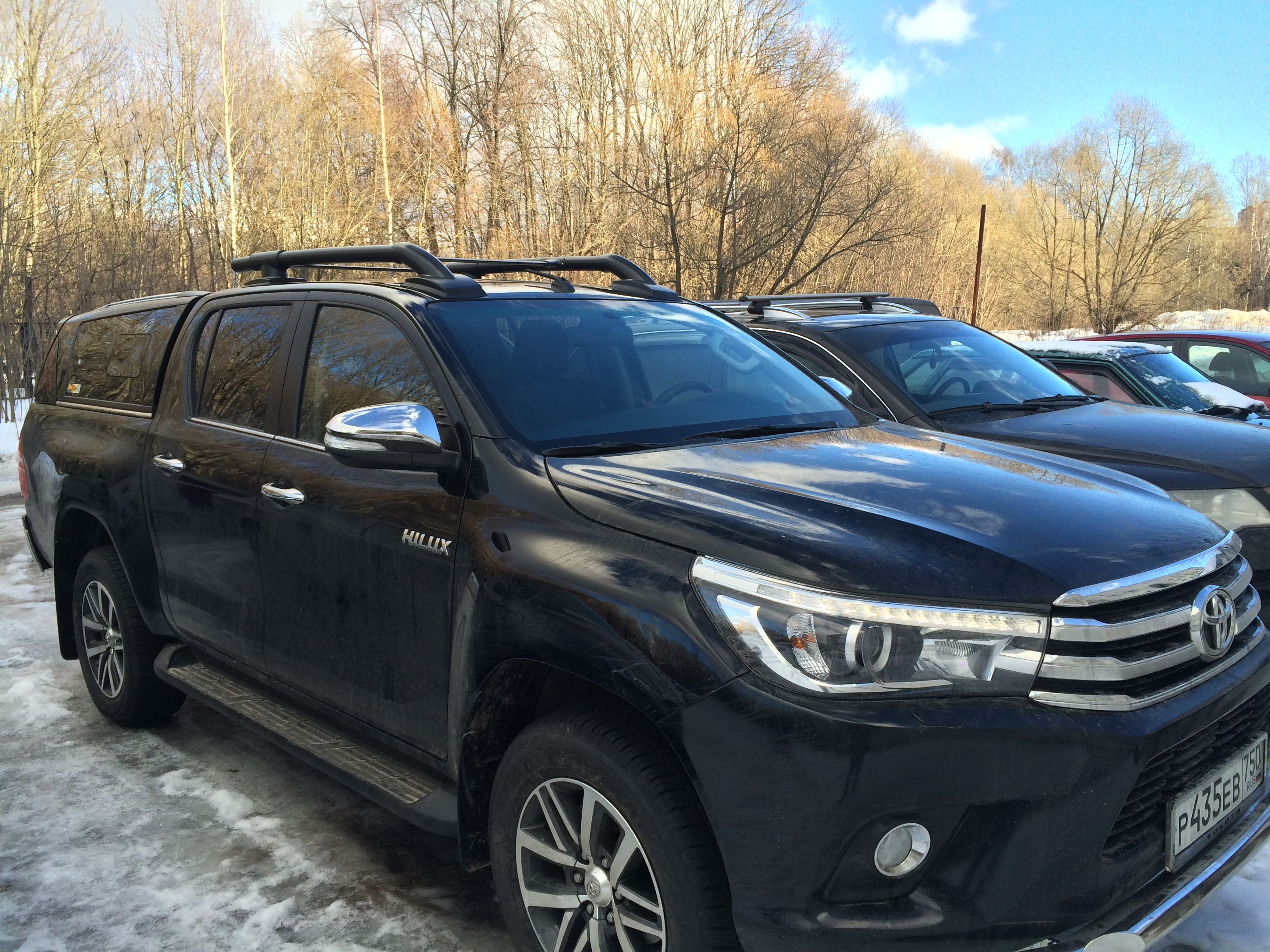 Toyota Hilux / Рейлинги / Рейлинги из алюминиевых труб Maxport Black