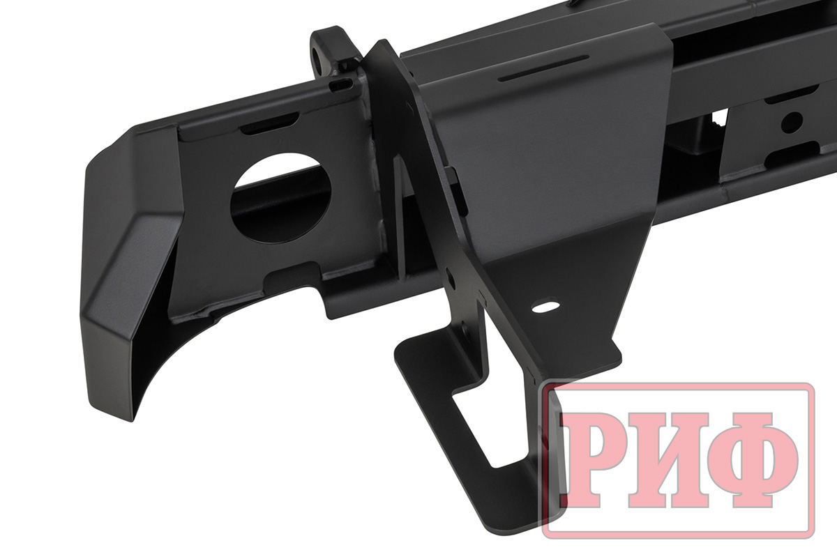 Changan Hunter / Бампер задний / Бампер РИФ силовой задний Changan Hunter Plus с квадратом под фаркоп и фонарями