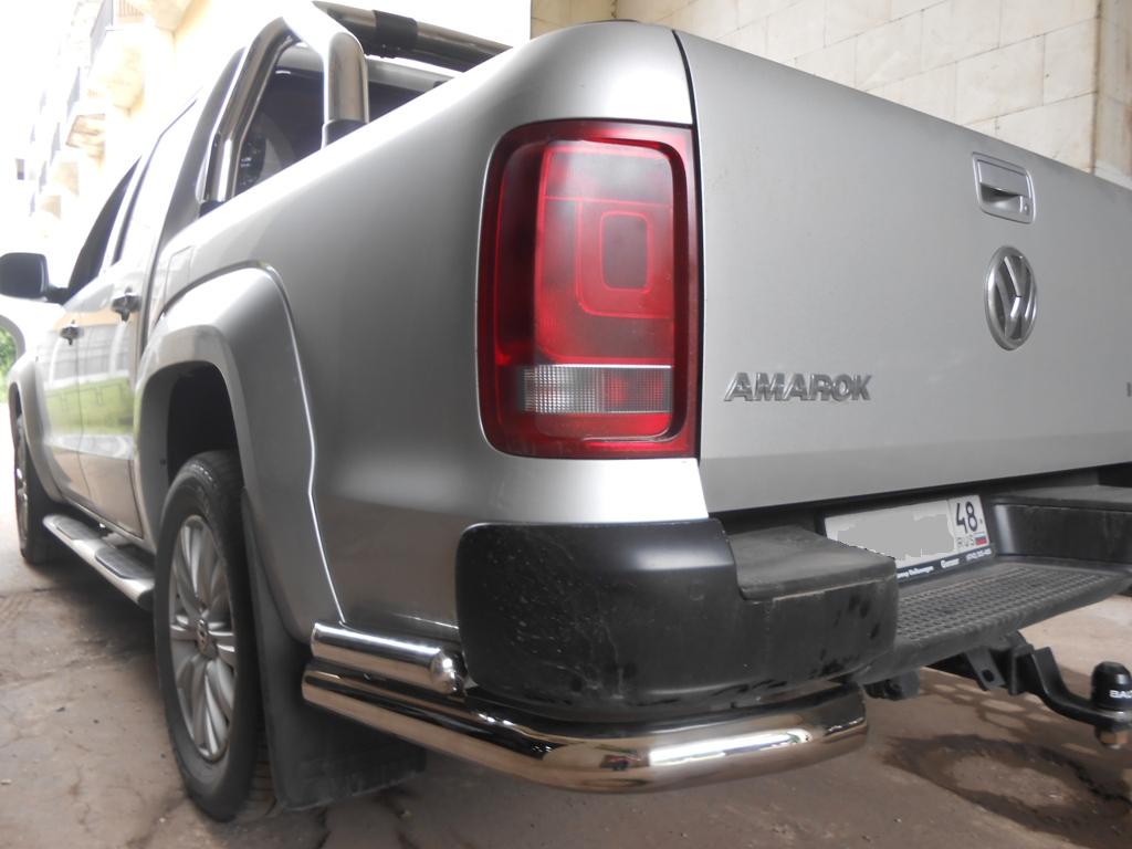 Защита заднего бампера (уголки) d76/60 - Volkswagen Amarok - Защита заднего бампера