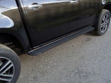 Пороги алюминиевые `Slim Line Black` 1920 мм. - Mercedes X-Class - Пороги