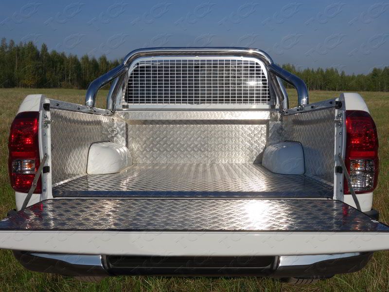 Toyota Hilux / Защитные дуги / Защита кузова и заднего стекла (только для кузова, без надписи) 76,1 мм