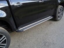 Пороги алюминиевые `Slim Line Silver` 1920 мм. - Mercedes X-Class - Пороги