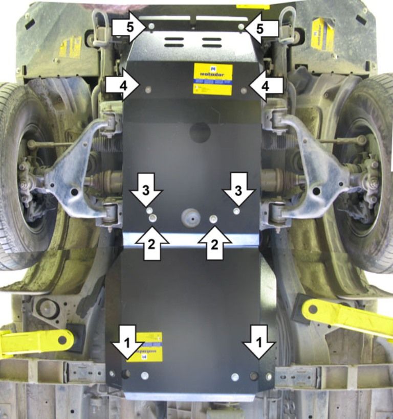 Защита картера ДВС, КП, РК - Toyota Hilux 2011-2015 - Защита ДВС, КПП