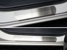 Накладки на пороги (лист шлифованный) - Toyota Hilux 2015-2024 - Молдинги