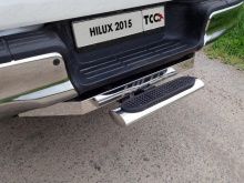 Задняя подножка овальная 120х60 мм (под фаркоп) - Toyota Hilux 2015-2022 - Фаркоп