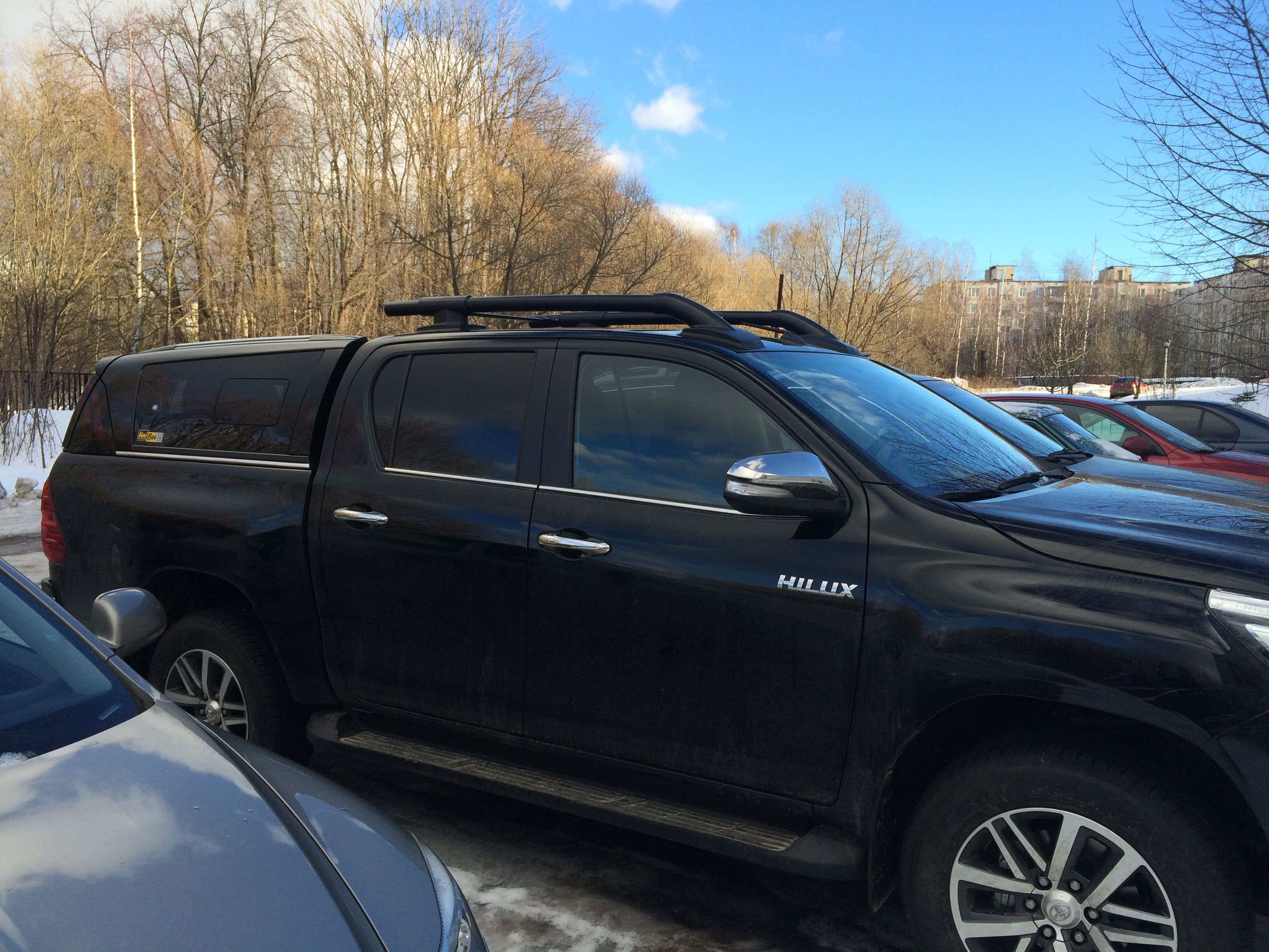 Toyota Hilux / Рейлинги / Рейлинги из алюминиевых труб Maxport Black