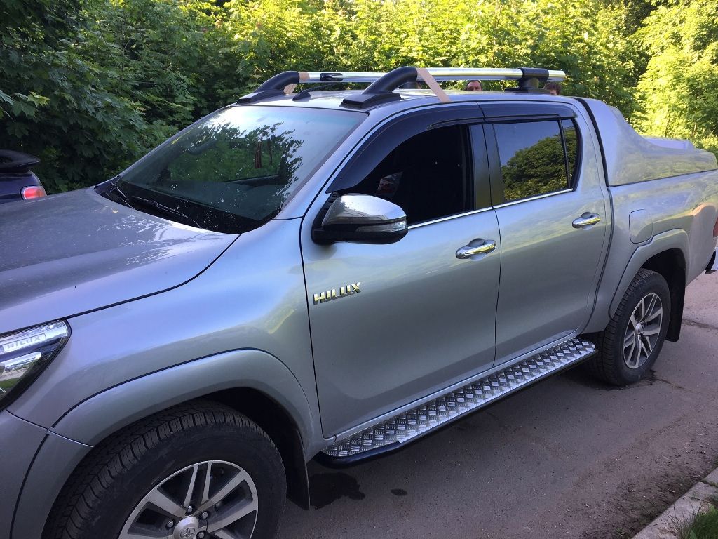 Toyota Hilux / Рейлинги / Рейлинги из алюминиевых труб Maxport Chrome
