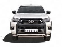 Защита переднего бампера d63 волна-d75х42 дуга - Toyota Hilux 2015-2024 - Защита переднего бампера 
