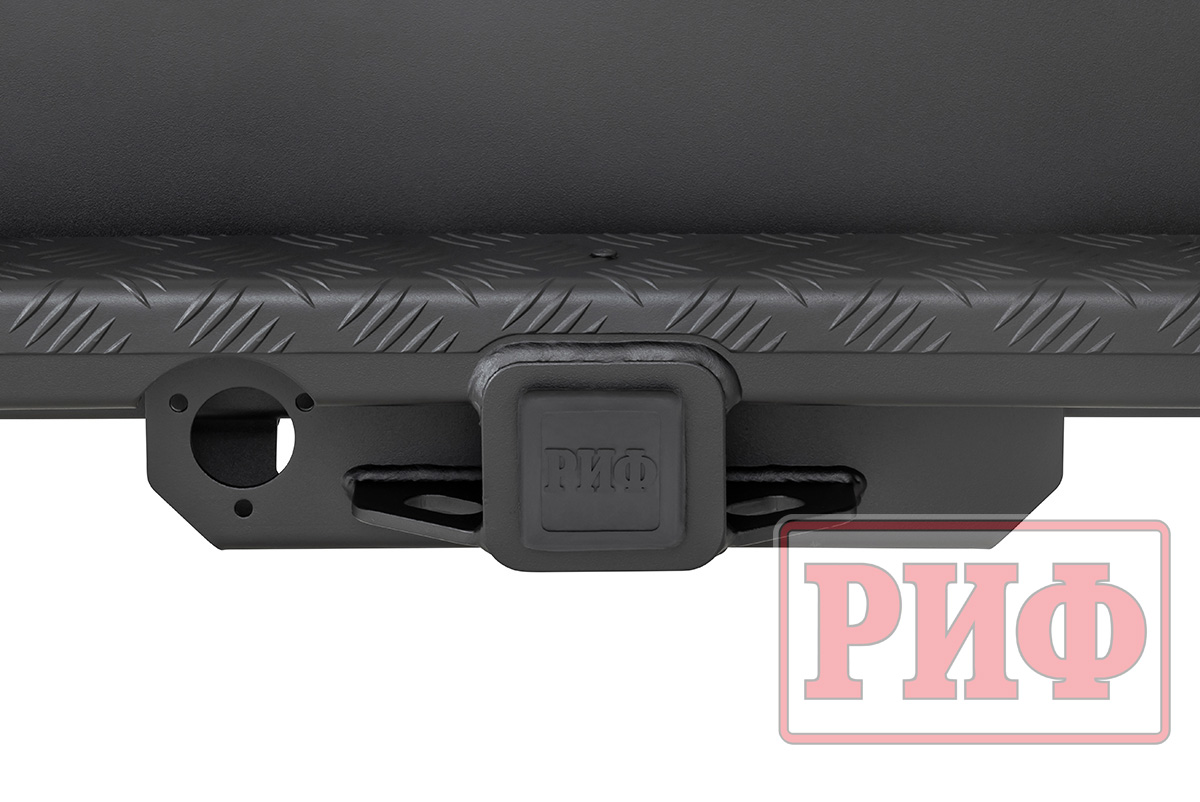 Changan Hunter / Бампер задний / Бампер РИФ силовой задний Changan Hunter Plus с квадратом под фаркоп и фонарями