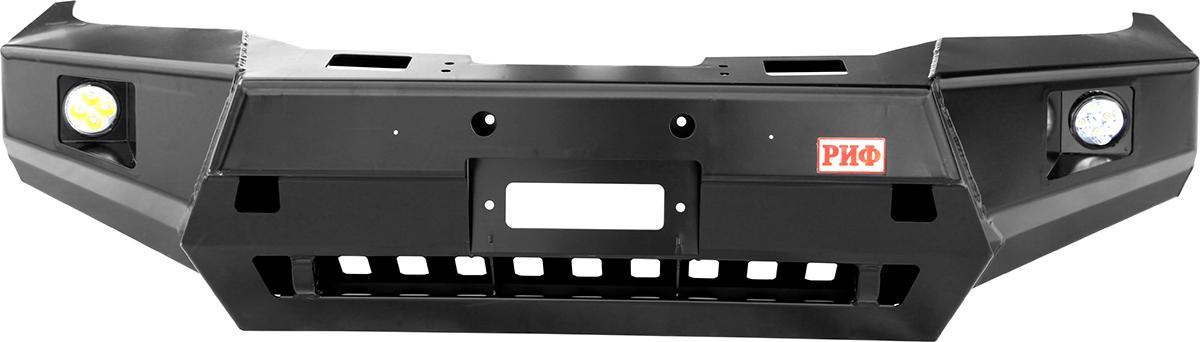 Toyota Hilux / Бампер передний / Бампер РИФ силовой передний Toyota Hilux 2015-2020 с доп. фарами и защитой бачка омывателя
