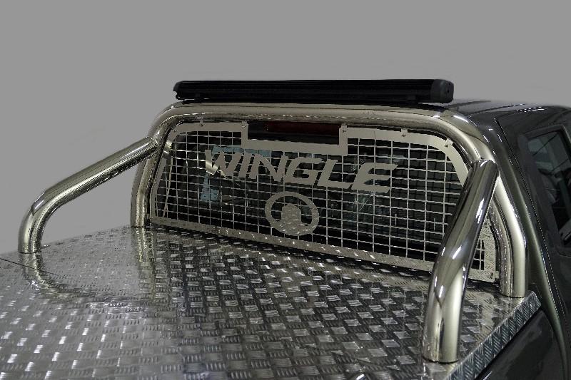 Great Wall / Защитные дуги в кузов пикапа / Дуги для Wingle 7 / Защита кузова и заднего стекла (для крышки) 76,1 мм со светодиодной фарой для Wingle 7