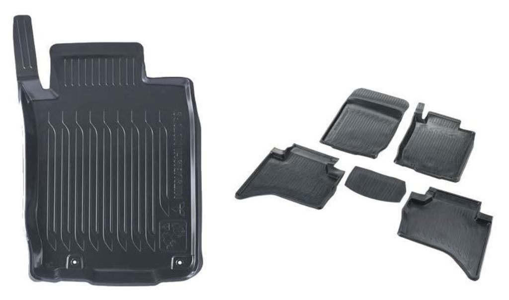 Ковры резиновые черные - Mitsubishi L200 2015-2024 - Коврики