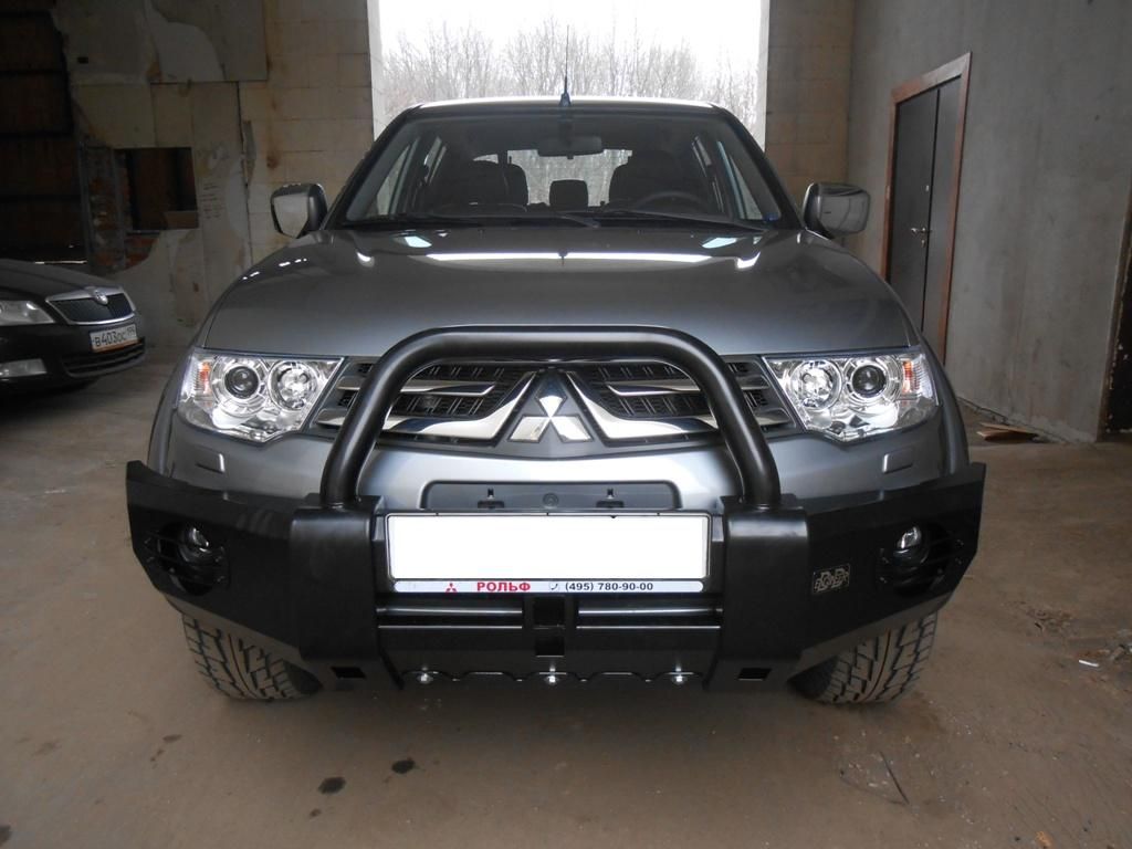 Бампер передний усиленный Triton с одной центральной дугой - Mitsubishi L200 2006-2015 - Бампер передний
