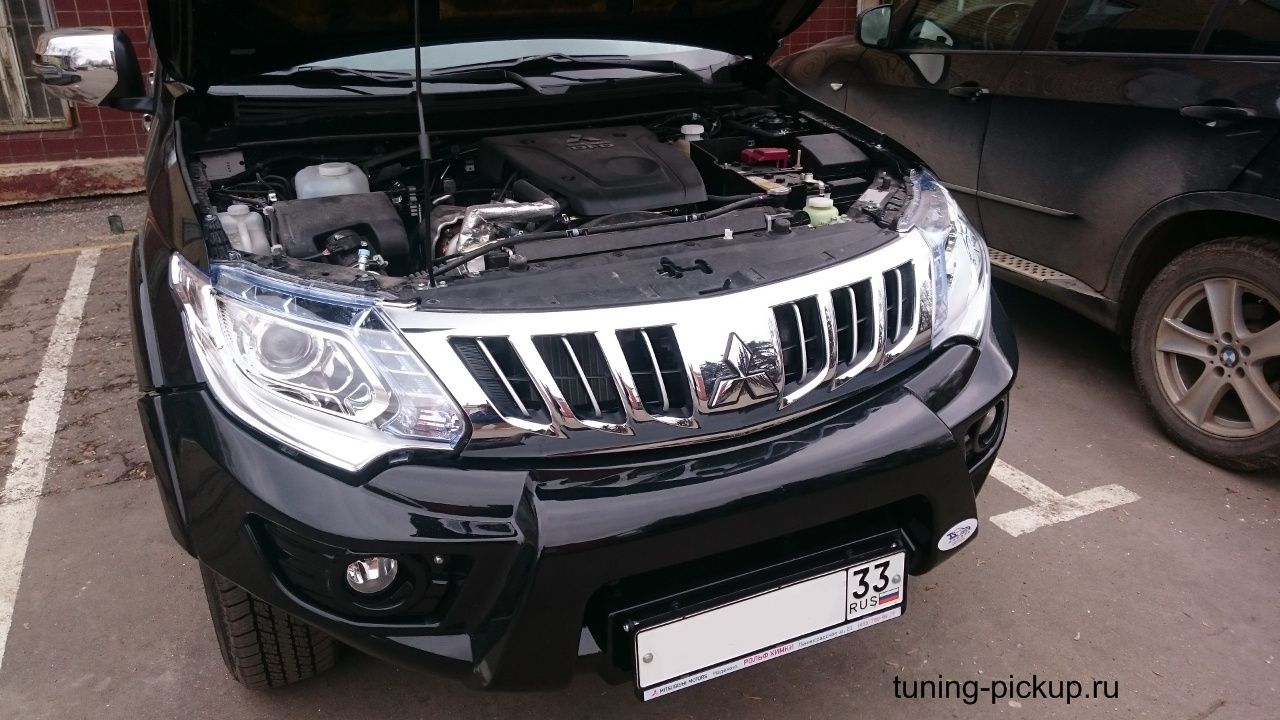 Бампер передний усиленный с площадкой под лебедку (2015-2018) - Mitsubishi L200 2015-2024 - Бампер передний