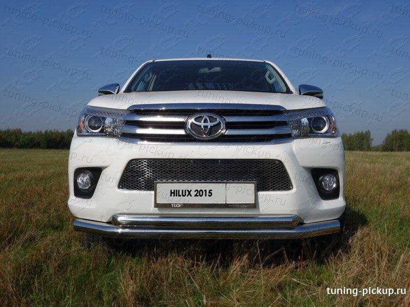 Toyota Hilux / Защита переднего бампера / Защита переднего бампера, нижняя (двойная) 76,1/60,3 мм.