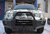 Бампер передний усиленный с одной центральной дугой - Mitsubishi L200 2006-2015 - Бампер передний - 