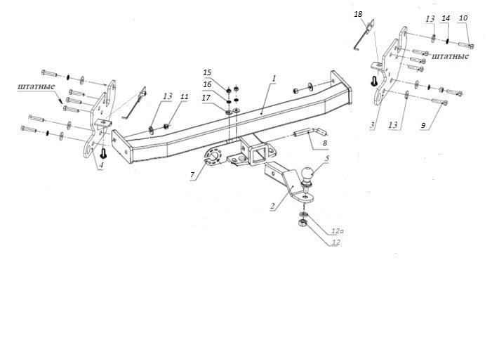 Changan Hunter / Фаркопы / Фаркоп для Changan Hunter