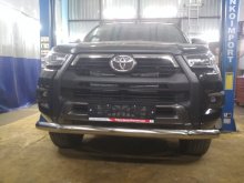 Защита переднего бампера (одинарная) d76 для ONYX и EXCLUSIVE  - Toyota Hilux 2015-2024 - Защита переднего бампера 