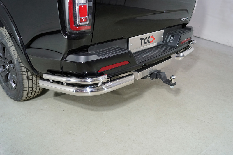 Great Wall / Poer / Защита заднего бампера / Защита заднего бампера (уголки 76,1/42,4 мм) для Poer