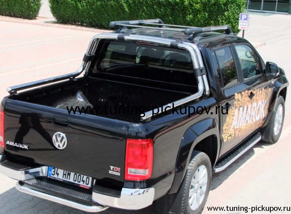 Рейлинги из алюминиевых труб Maxport Black/Chrome - Volkswagen Amarok - Рейлинги 