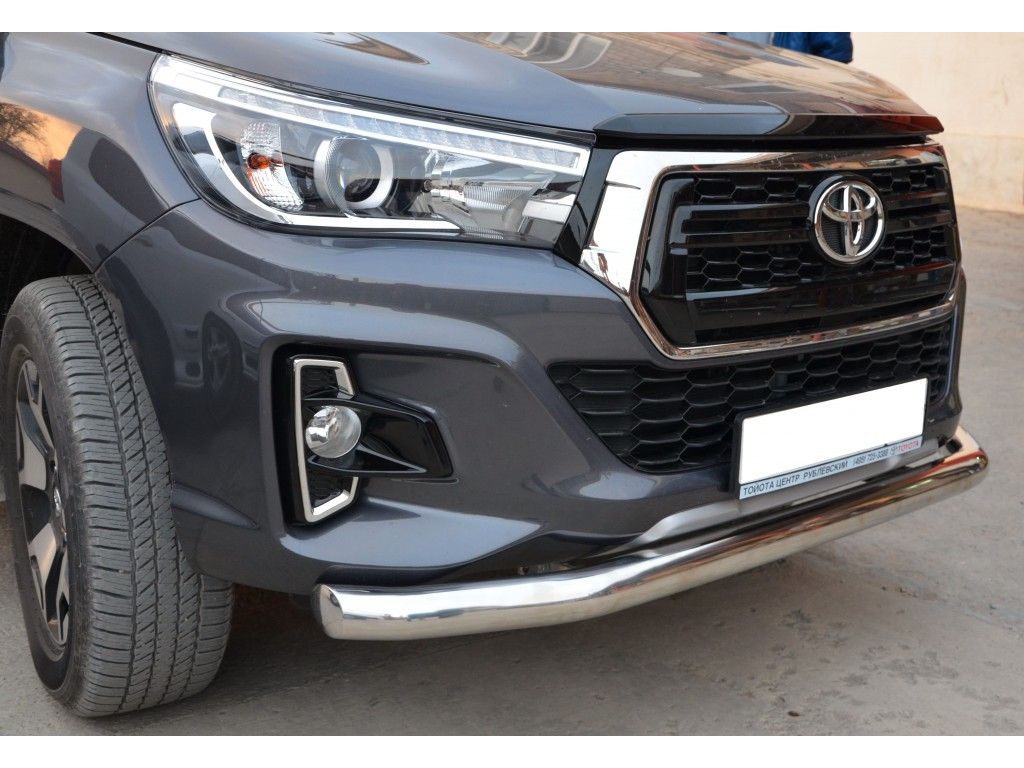 Защита переднего бампера (одинарная) d76 для ONYX и EXCLUSIVE  - Toyota Hilux 2015-2024 - Защита переднего бампера  - 