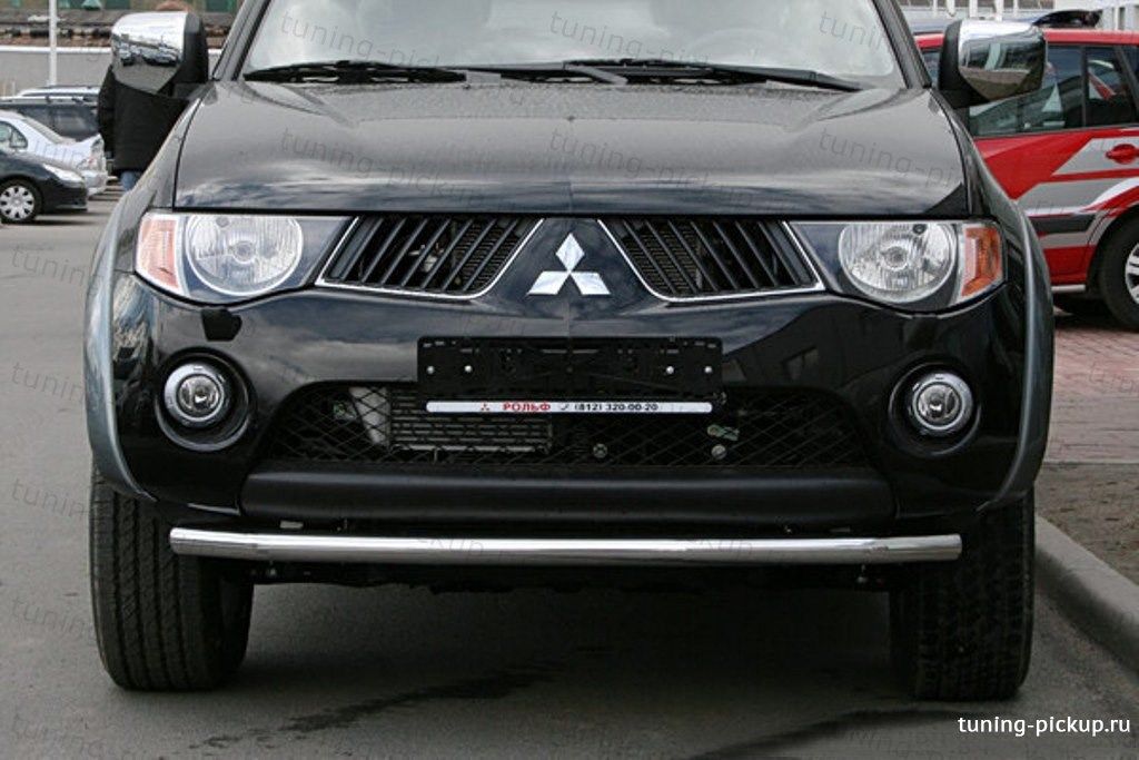 Защита переднего бампера d 60 (труба) - Mitsubishi L200 2006-2015 - Защита переднего бампера - 
