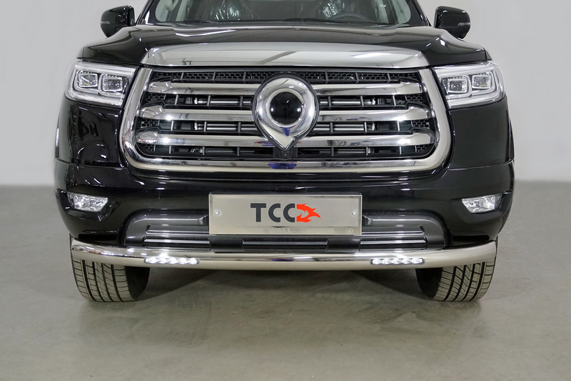 Great Wall / Poer / Защита переднего бампера / Защита передняя нижняя (с ДХО) 76,1 мм для Poer