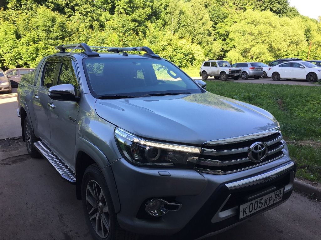 Рейлинги из алюминиевых труб Maxport Chrome - Toyota Hilux 2015-2024 - Рейлинги