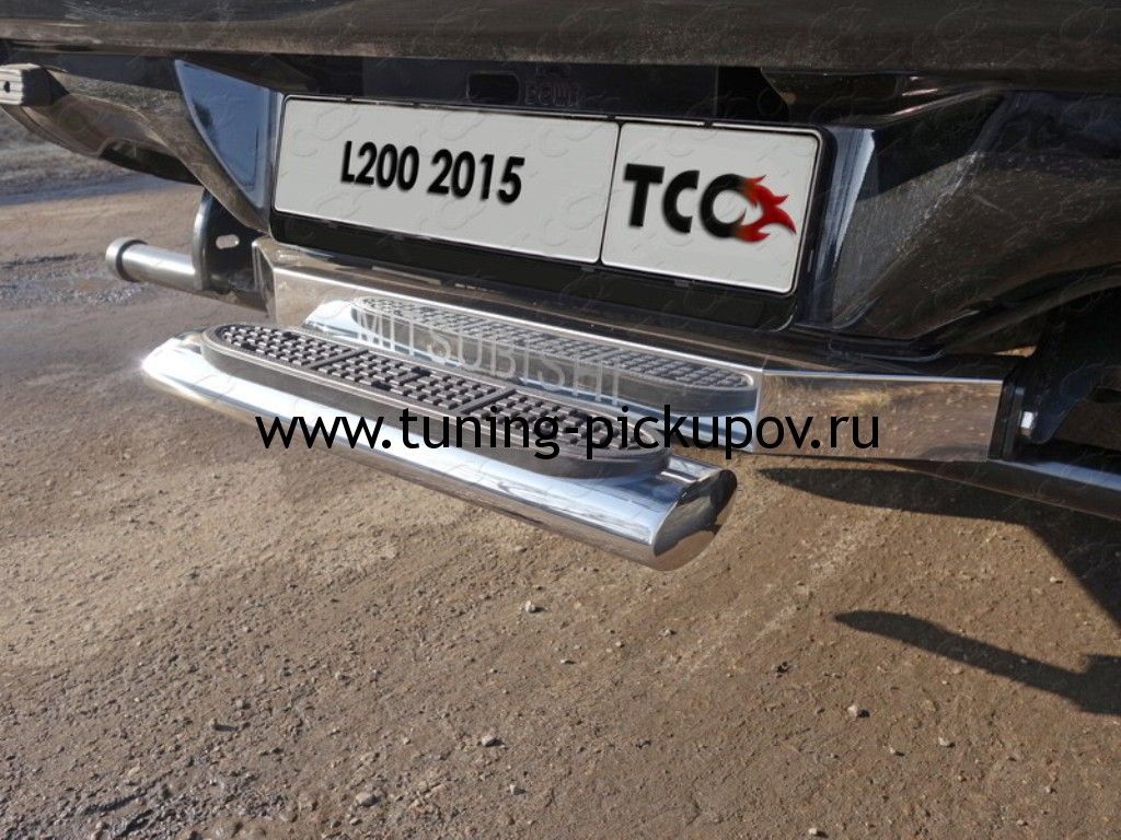 Задняя подножка овальная 120х60 мм (под фаркоп) - Toyota Hilux 2015-2024 - Фаркоп