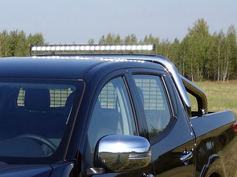 Защитная дуга в кузов 76,1 мм. со светодиодной фарой - Fiat FullBack - Защитные дуги в кузов