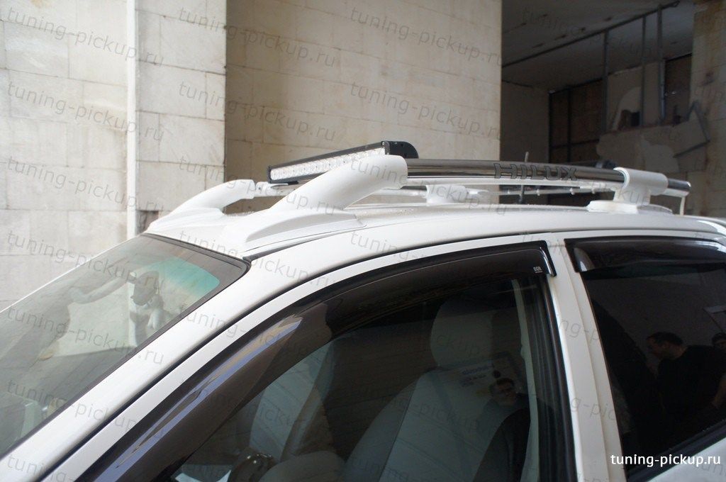 Рейлинги из алюминиевых труб Maxport White/Chrome - Toyota Hilux 2011-2015 - Багажник на крышу - 