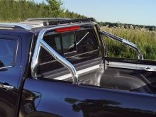 Защита кузова 75х42 мм со светодиодной фарой - Mercedes X-Class - Защитные дуги