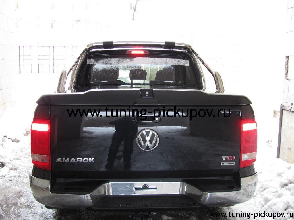 Защитная оригинальная двойная дуга в кузов 76 мм полир. нерж. сталь - Volkswagen Amarok - Защитные дуги