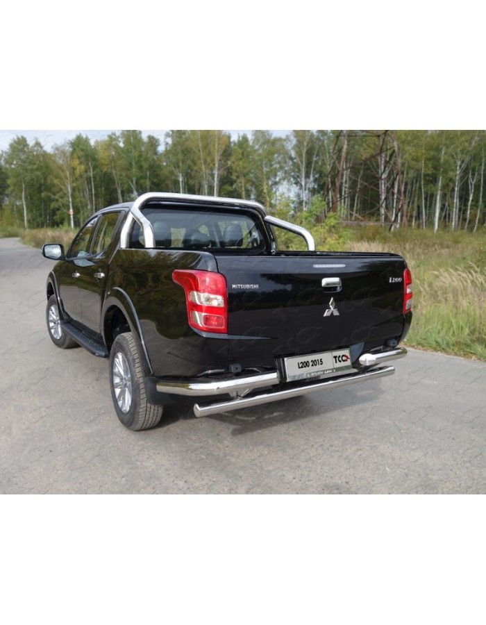 Защита задняя (уголки) 76,1 мм.  - Mitsubishi L200 2015-2024 - Защита заднего бампера - 