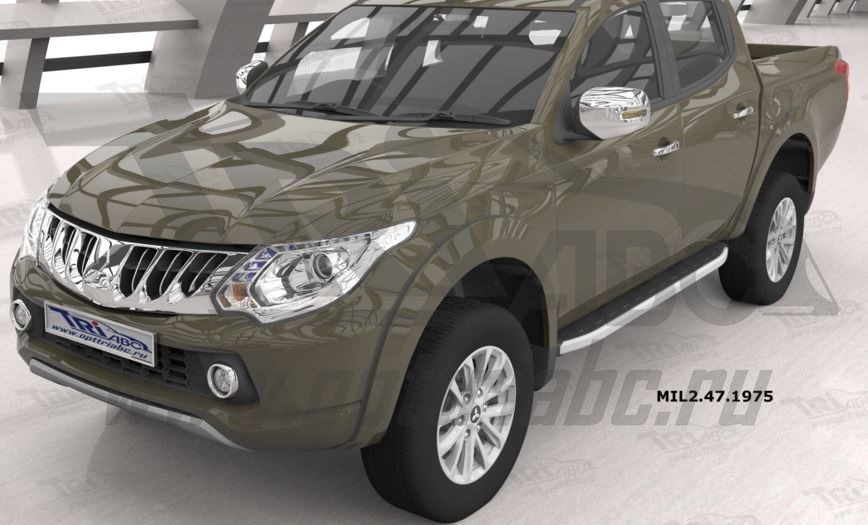 Mitsubishi / L200 2015-2024 / Пороги / Пороги алюминиевые (Alyans)