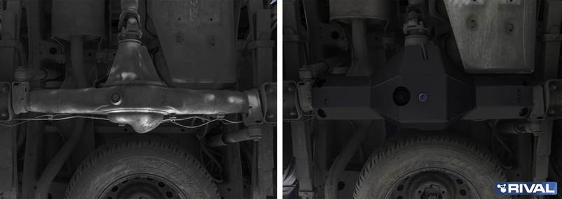 Toyota Hilux / Защита ДВС, РК, КПП, Т.Б. / Защита дифференциала заднего моста V - 2.4d; 2.8d; полный привод