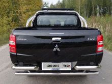 Защитная дуга кузова 75х42 мм со светодиодной фарой (для кузова) - Mitsubishi L200 2015-2024 - Защитные дуги в кузов
