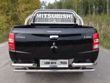 Защитная дуга в кузов и защита заднего стекла 75х42 мм (для кузова) - Mitsubishi L200 2015-2024 - Защитные дуги в кузов