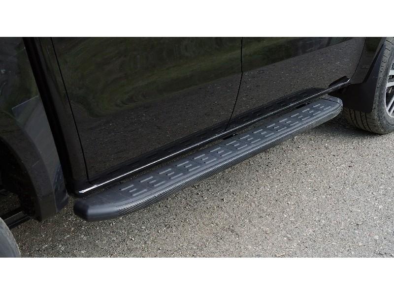 JAC / T9 / Пороги / Пороги алюминиевые с пластиковой накладкой (карбон черные) 1920 мм JAC T9