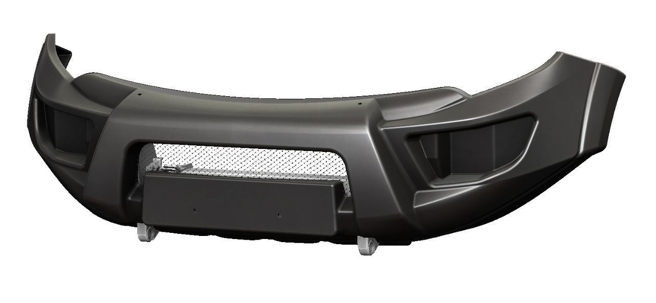 Бампер передний усиленный с площадкой под лебедку (2015-2018) - Mitsubishi L200 2015-2024 - Бампер передний - 