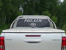 Дуга в кузов и защита заднего стекла 75х42 мм. (для крышки ТСС) - Toyota Hilux 2015-2023 - Защитные дуги