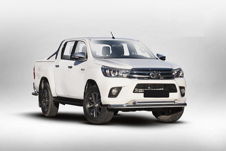 Защита переднего бампера труба d76/60 двойная - Toyota Hilux 2015-2023 - Защита переднего бампера  - 