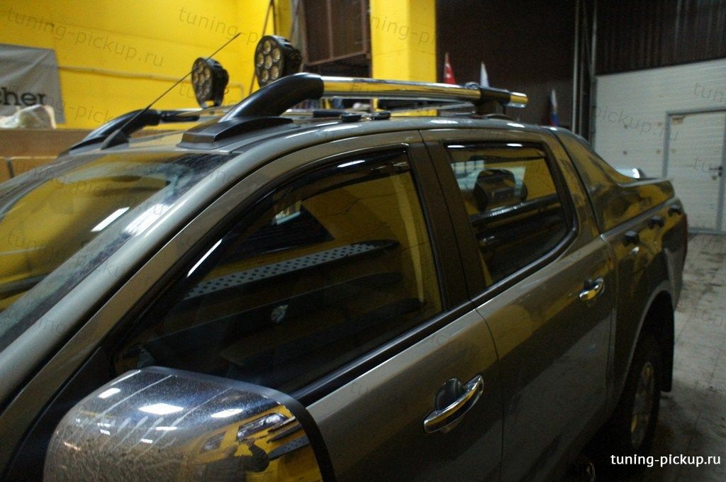 Рейлинги из алюминиевых труб Maxport Black/Chrome  - Ford Ranger - Багажник на крышу
