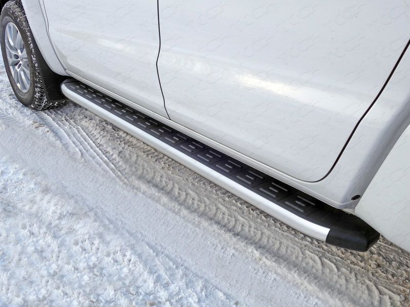 Пороги алюминиевые с пластиковой накладкой 1920 мм - Volkswagen Amarok - Пороги